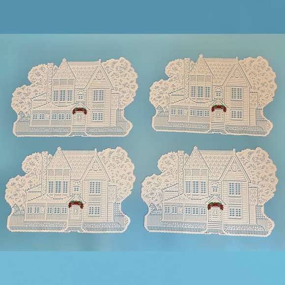 Lace‎ Christmas Placemats Homes Garland Embroidery Kitchen Table Linens - Picture 2 of 11